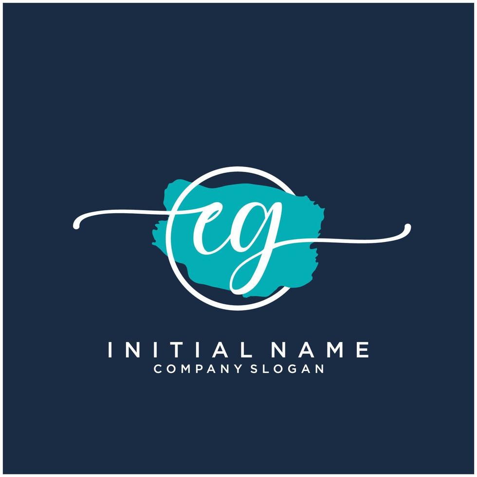 Initial EG feminine logo collections template. handwriting logo of initial signature, wedding, fashion, jewerly, boutique, floral and botanical with creative template for any company or business. vector