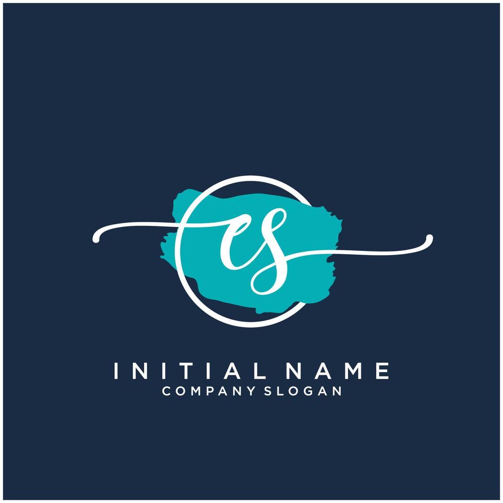 Initial ES feminine logo collections template. handwriting logo of initial signature, wedding, fashion, jewerly, boutique, floral and botanical with creative template for any company or business. vector