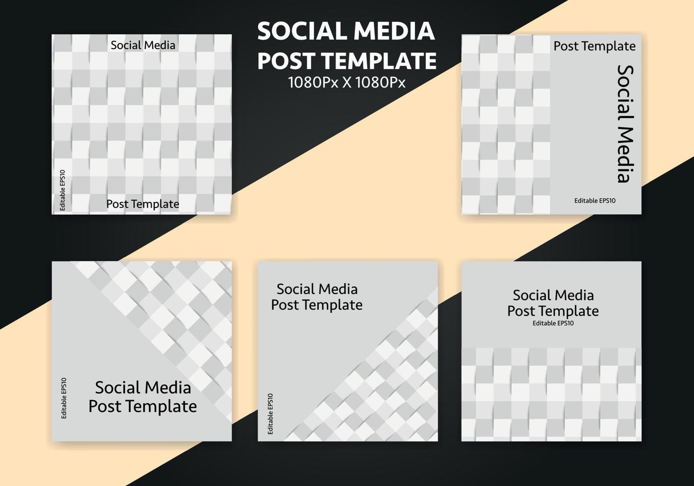 Abstract social media post template. Minimalistic social media vector template.