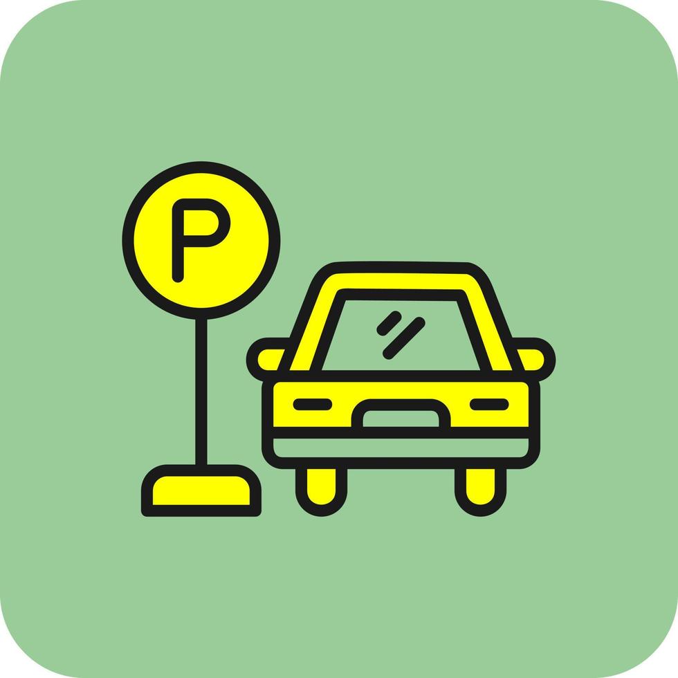 Car Parking Vector Icon Design