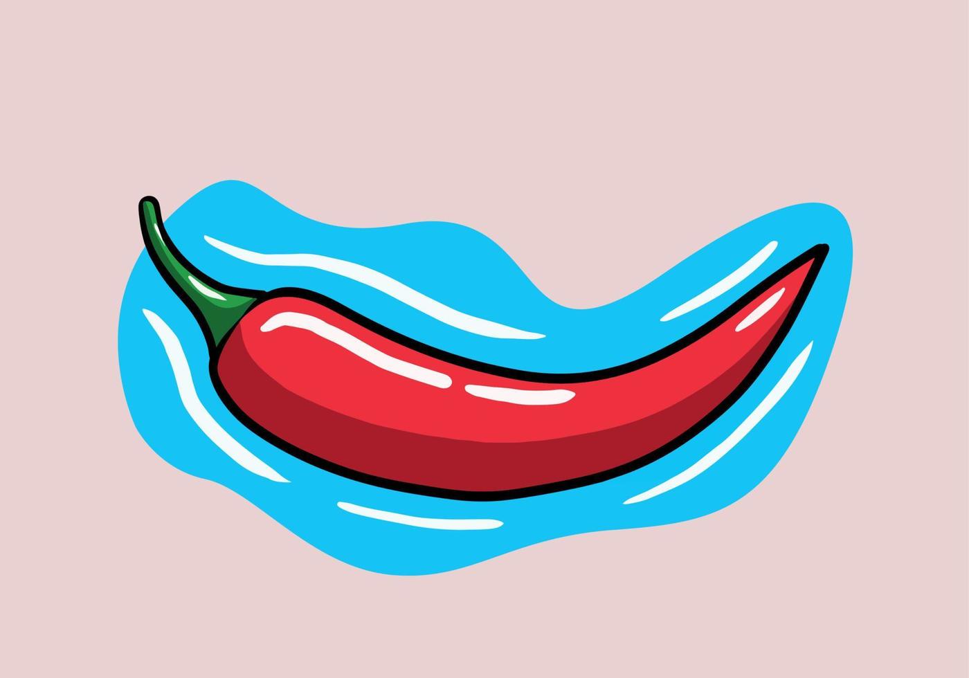 Hand drawn Mexican traditional food - hot chili peppers. Vector