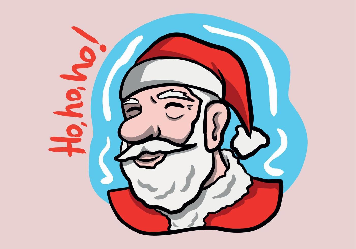 mano dibujo de Papa Noel cláusula en dibujos animados estilo con rojo traje. vector