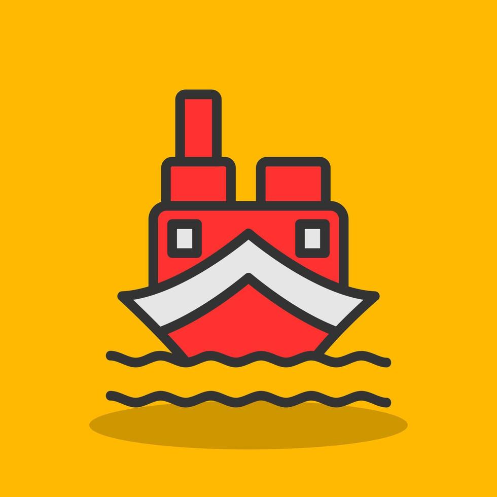 Cargo Boat Vector Icon Design
