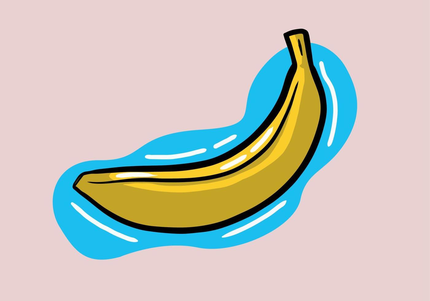 Vector slice of banana isolated on isolated background with shadow. Tropical fruits, banana snack or vegetarian nutrition. Vegan food vector icons in a trendy cartoon style. Healthy food concept.