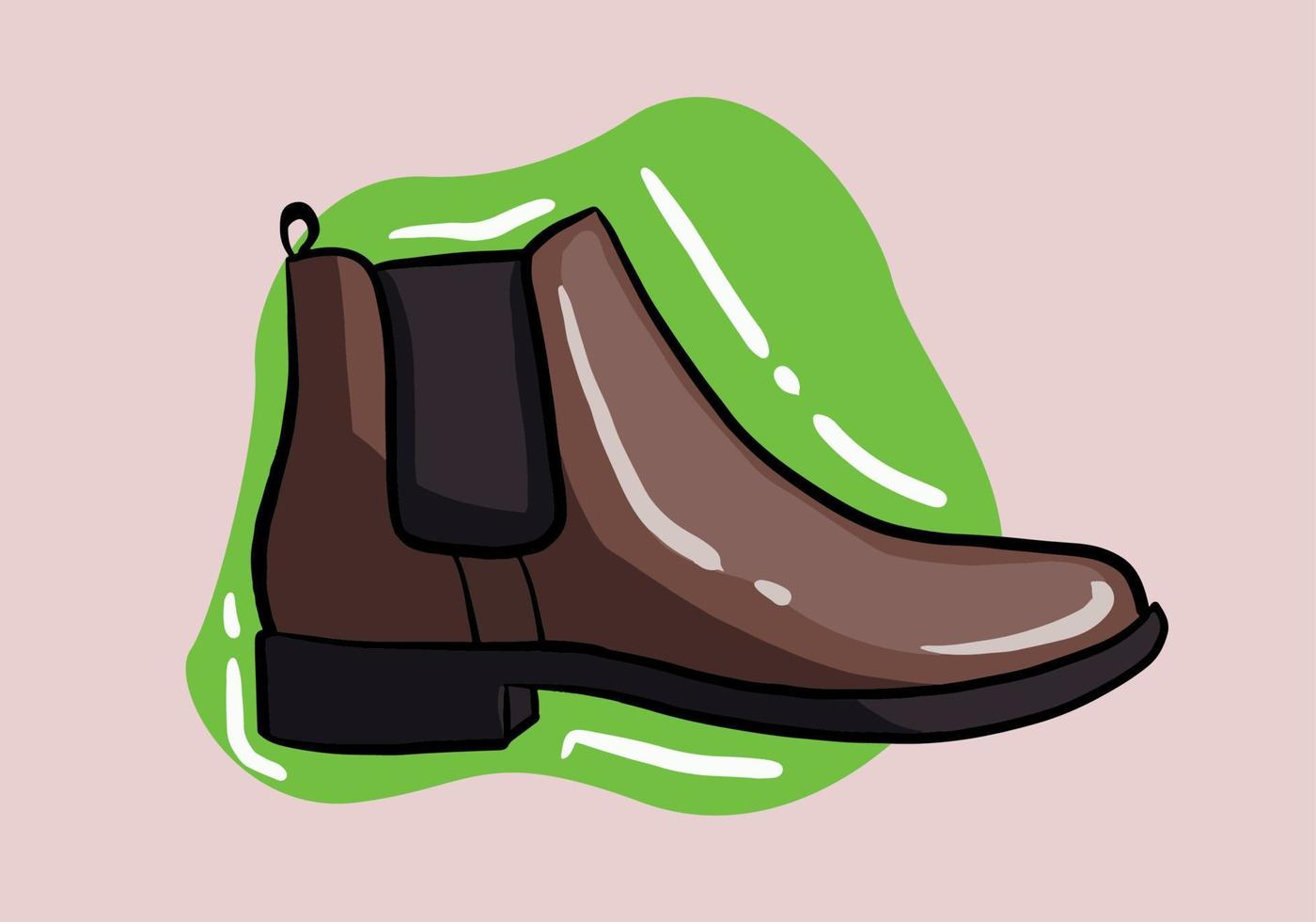 Hand drawn winter men boot. Flat Winter boot design for web, print, t-shirt and mobile. shoe boot illustration vector