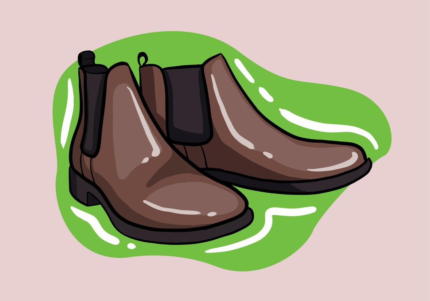 Hand drawn winter men boot. Flat Winter boot design for web, print, t-shirt and mobile. shoe boot illustration vector