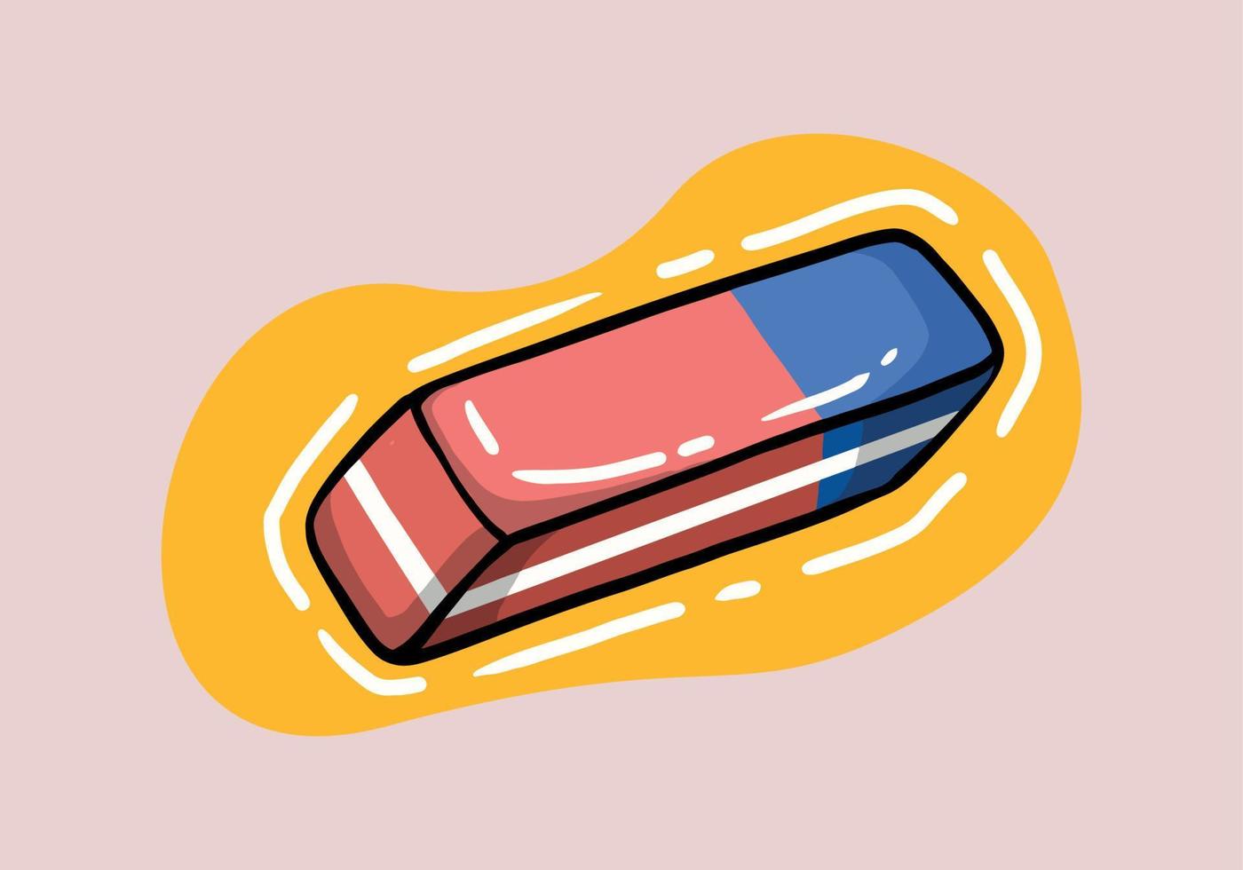 Eraser pink and blue icon vector. Art supplies icon vector. Drawing tool icon vector isolated on a background. Rubber eraser accessories for artists vector