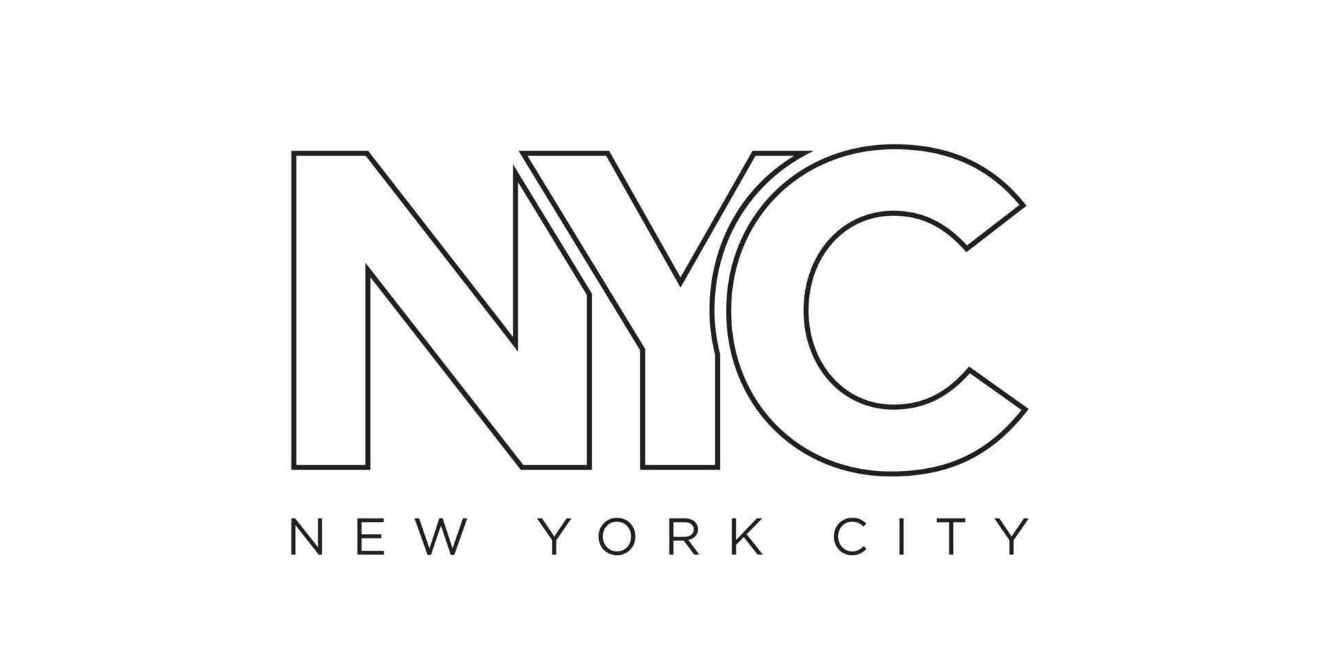 NYC, New York City, USA typography slogan design. America logo with