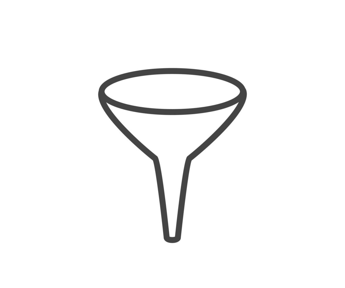 Funnel icon vector. Sort sign, filter symbol black and white. vector