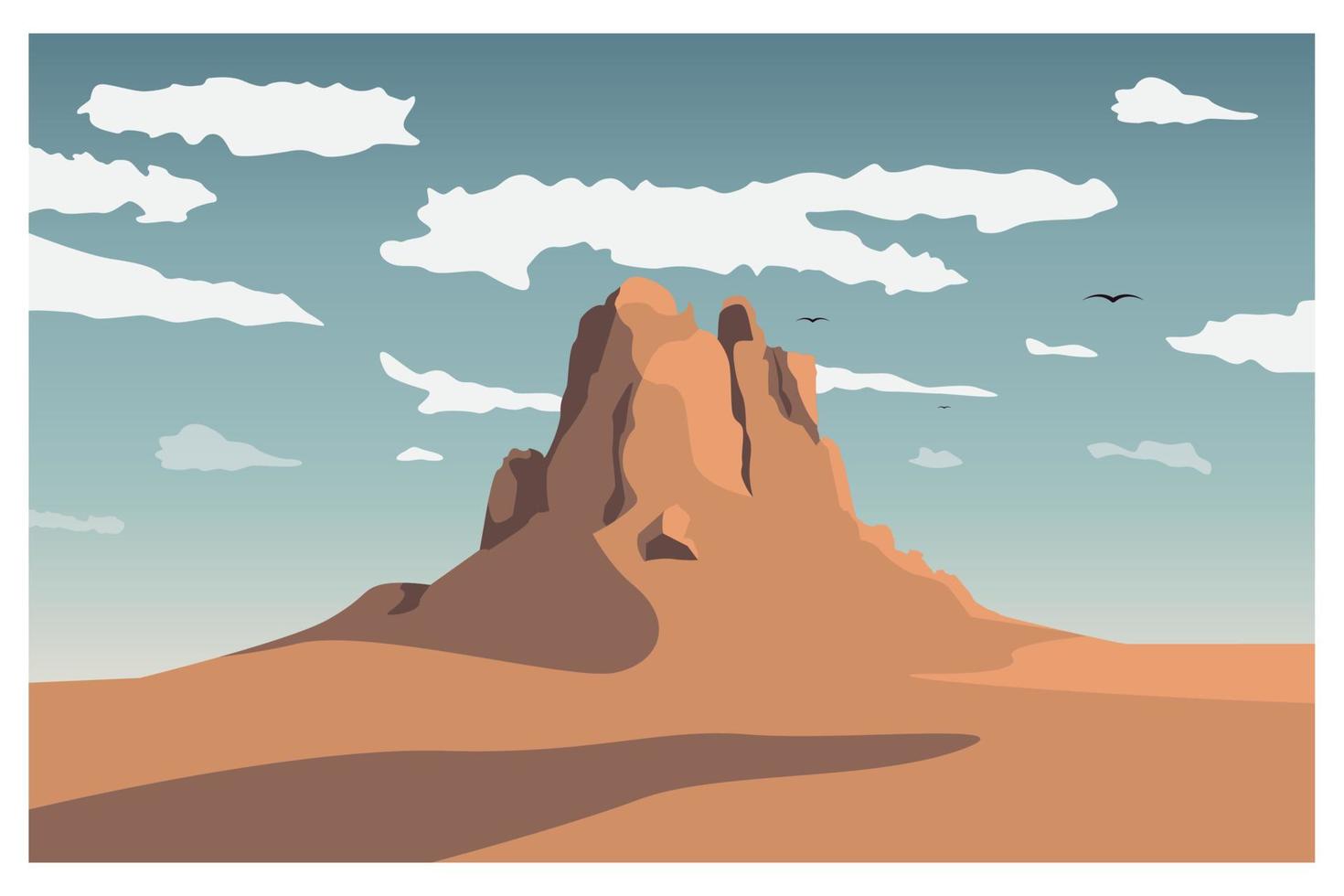 Rock formation in the desert. Vector illustration.