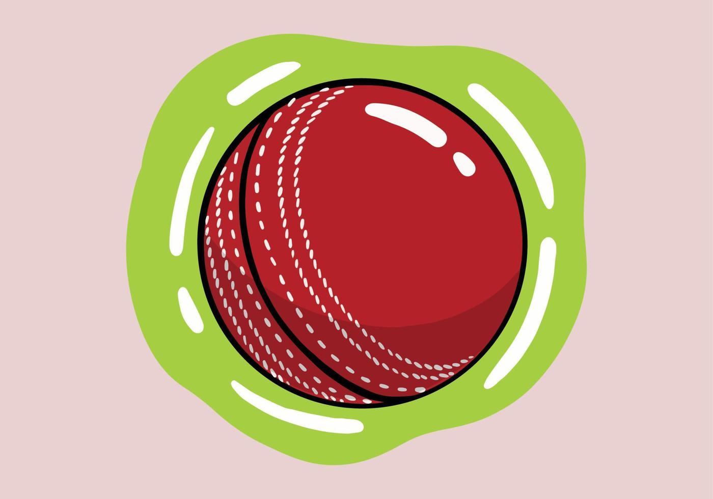 Hand drawn cricket balls icon. Game equipment. Professional sport, classic ball for official competitions and tournaments. Isolated illustration. vector