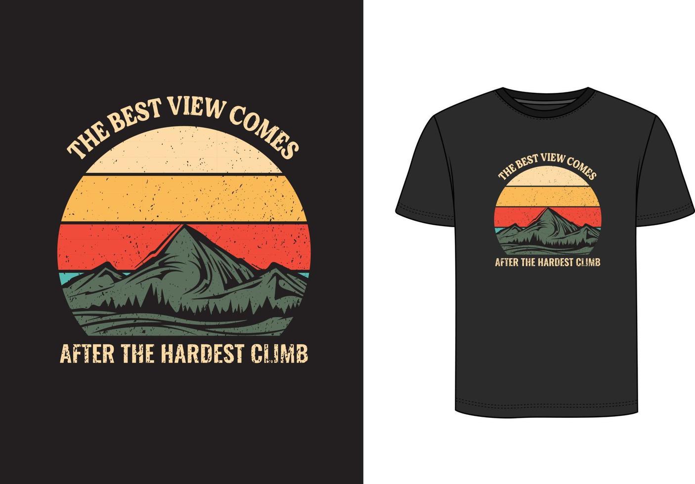 diseño de camiseta de aventura de montaña vector