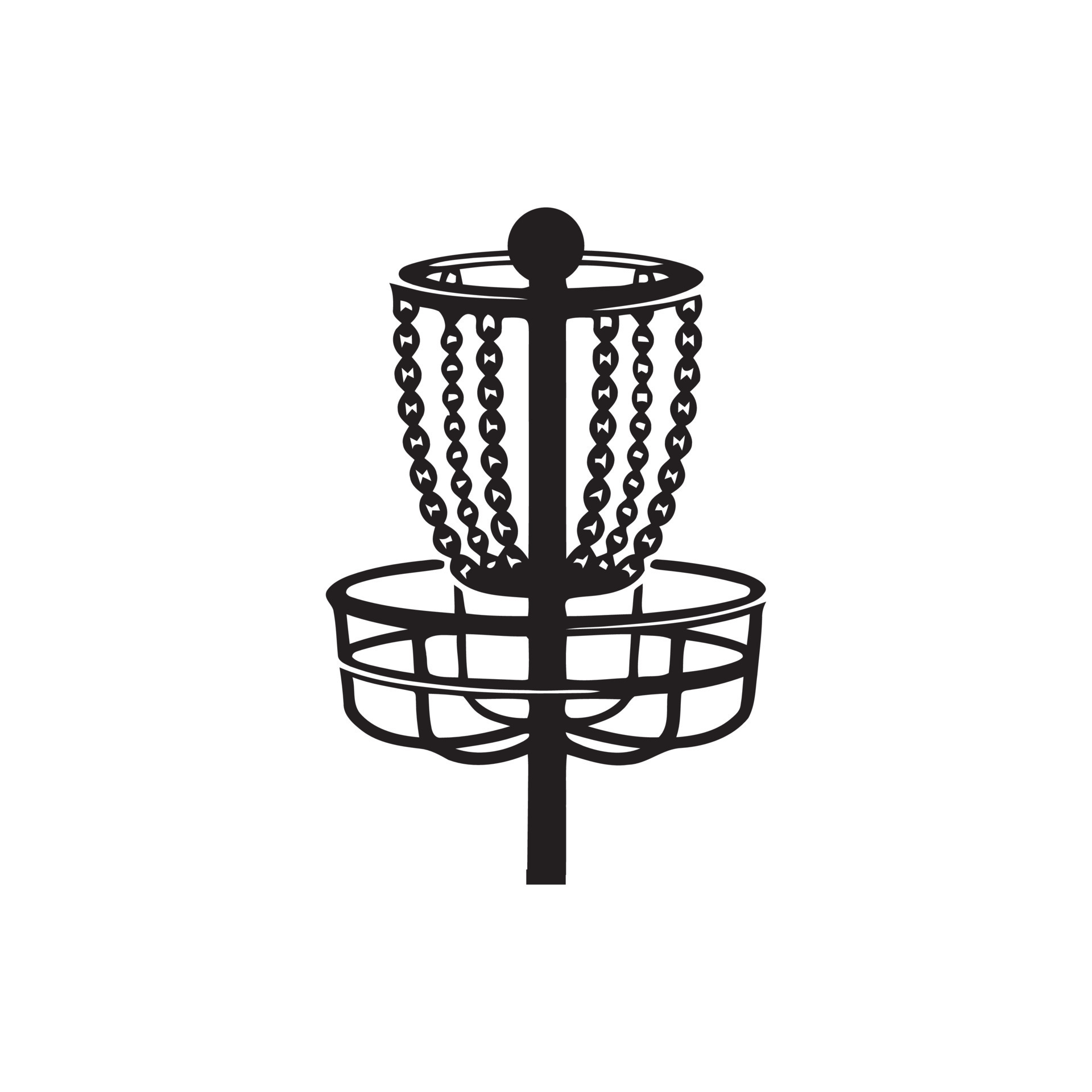 Vector Disc Golf silhouette Disc Golf player and icons vector