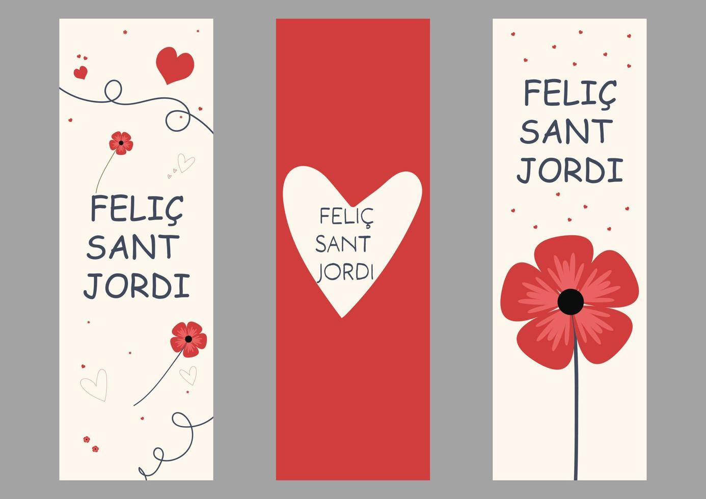 Sant Jordi bookmark for book vector