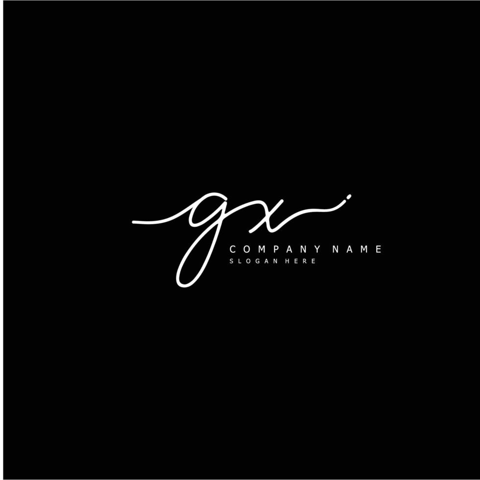 Initial GX handwriting of signature logo vector