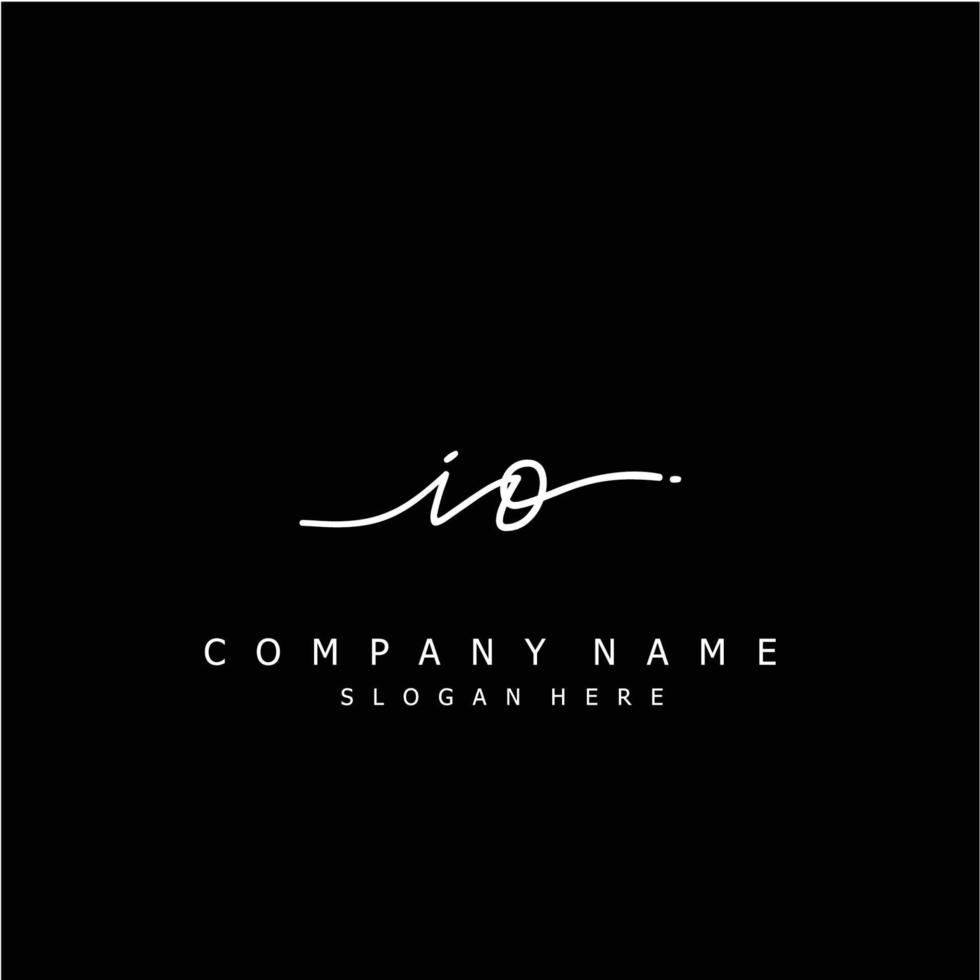 Initial IO handwriting of signature logo vector