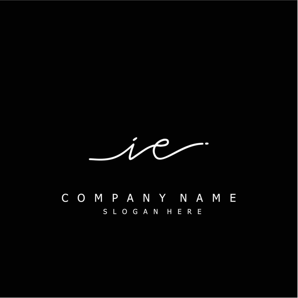 Initial IE handwriting of signature logo vector