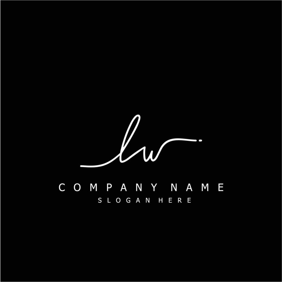 Initial LW handwriting of signature logo vector
