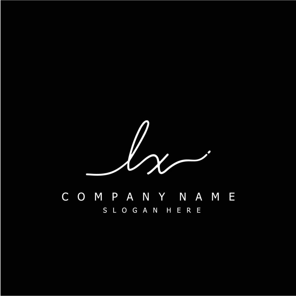 Initial LX handwriting of signature logo vector