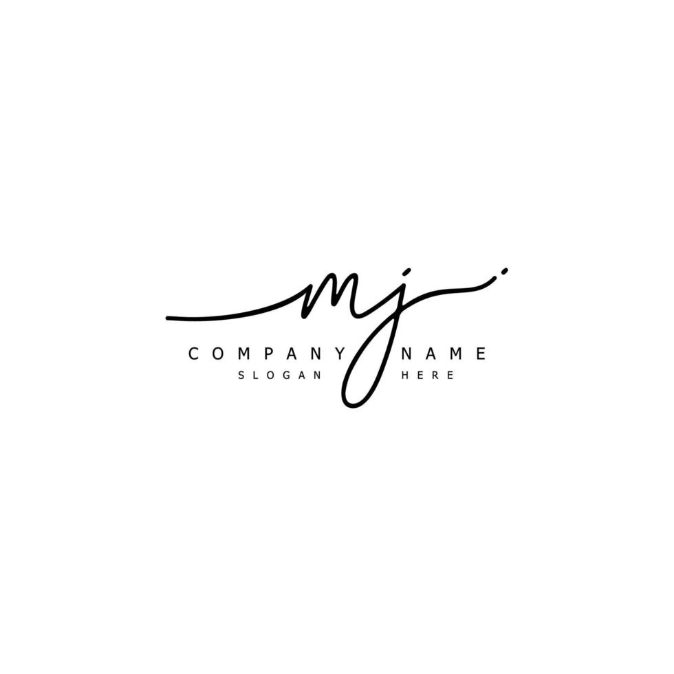 Initial MJ handwriting of signature logo vector