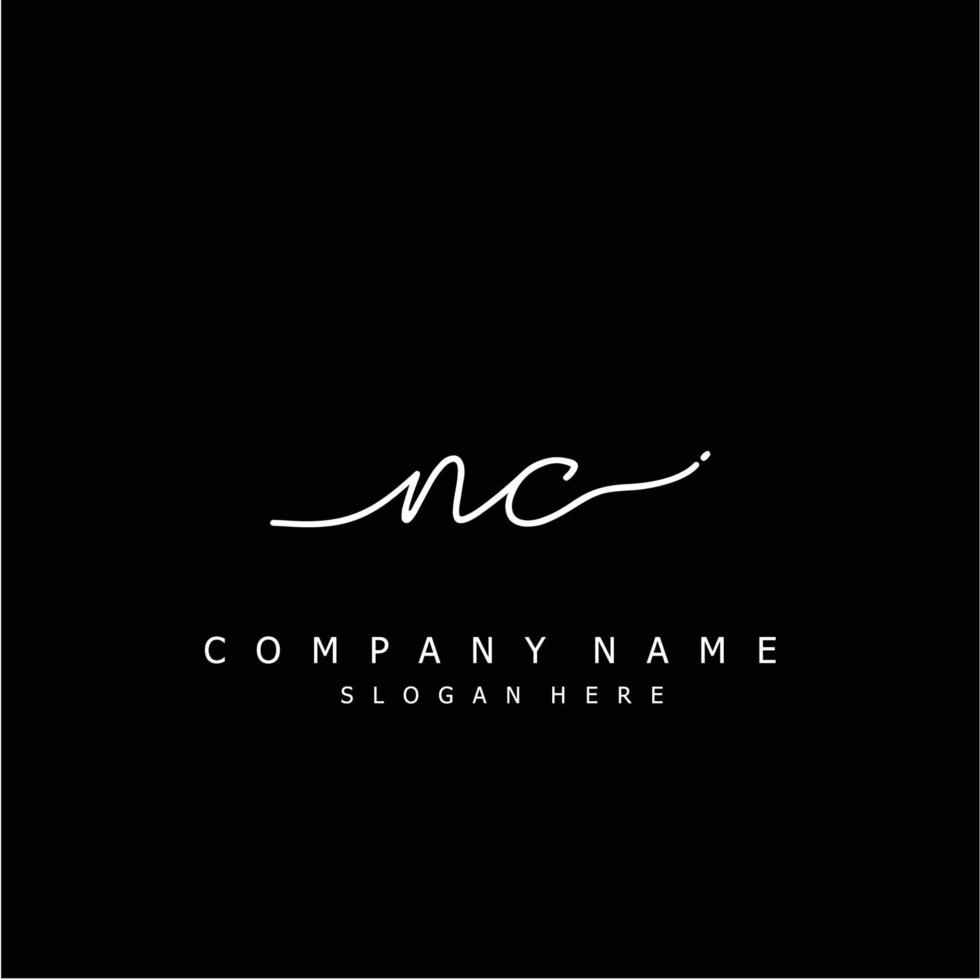 Initial NC handwriting of signature logo vector