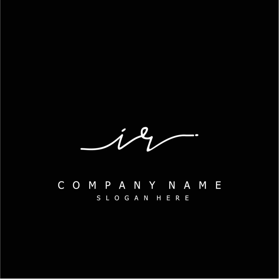 Initial IR handwriting of signature logo vector