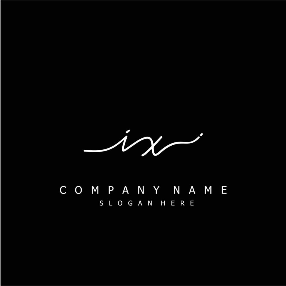 Initial IX handwriting of signature logo vector