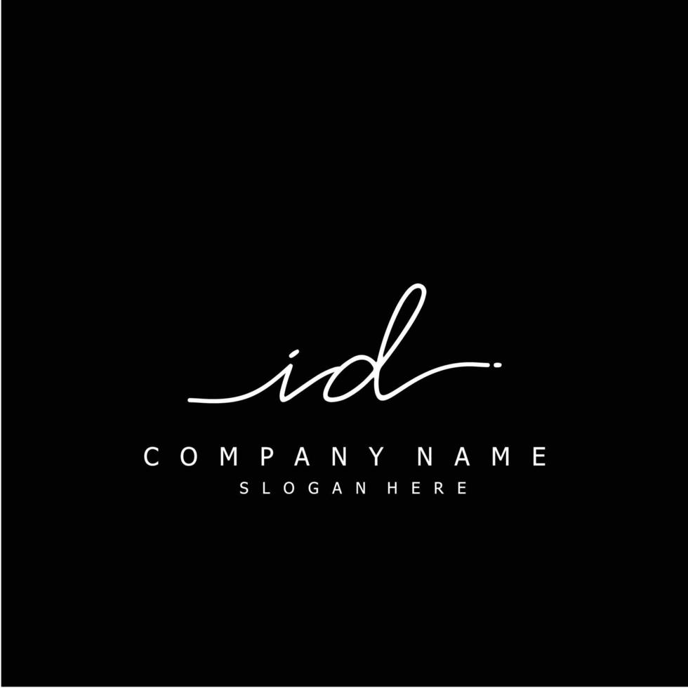 Initial ID handwriting of signature logo vector