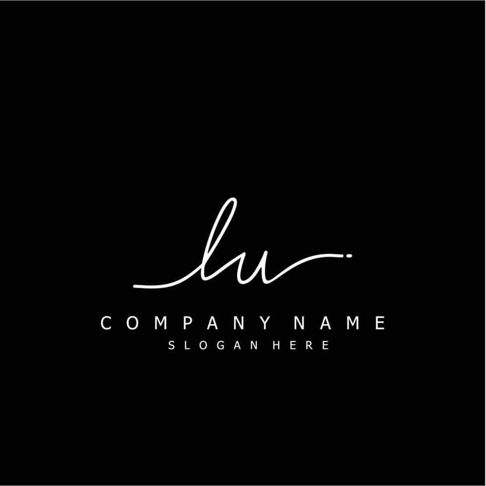 Initial LU handwriting of signature logo vector