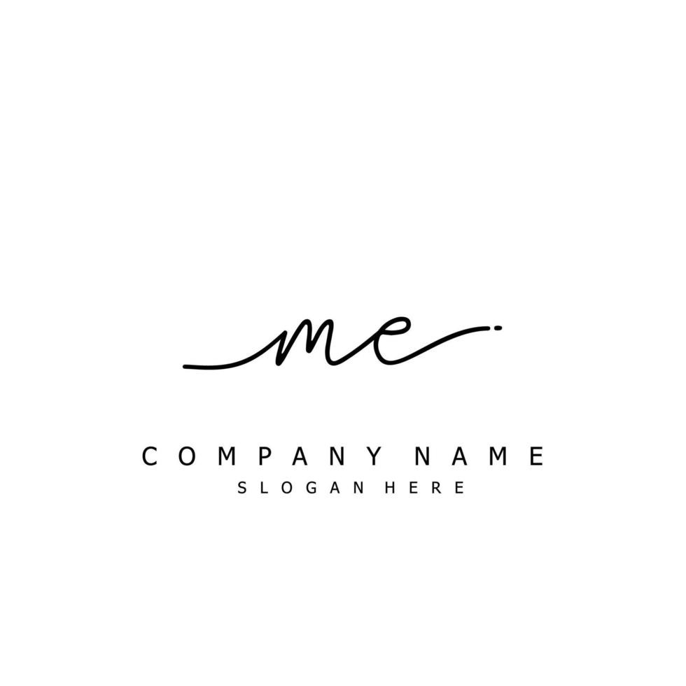 Initial ME handwriting of signature logo vector