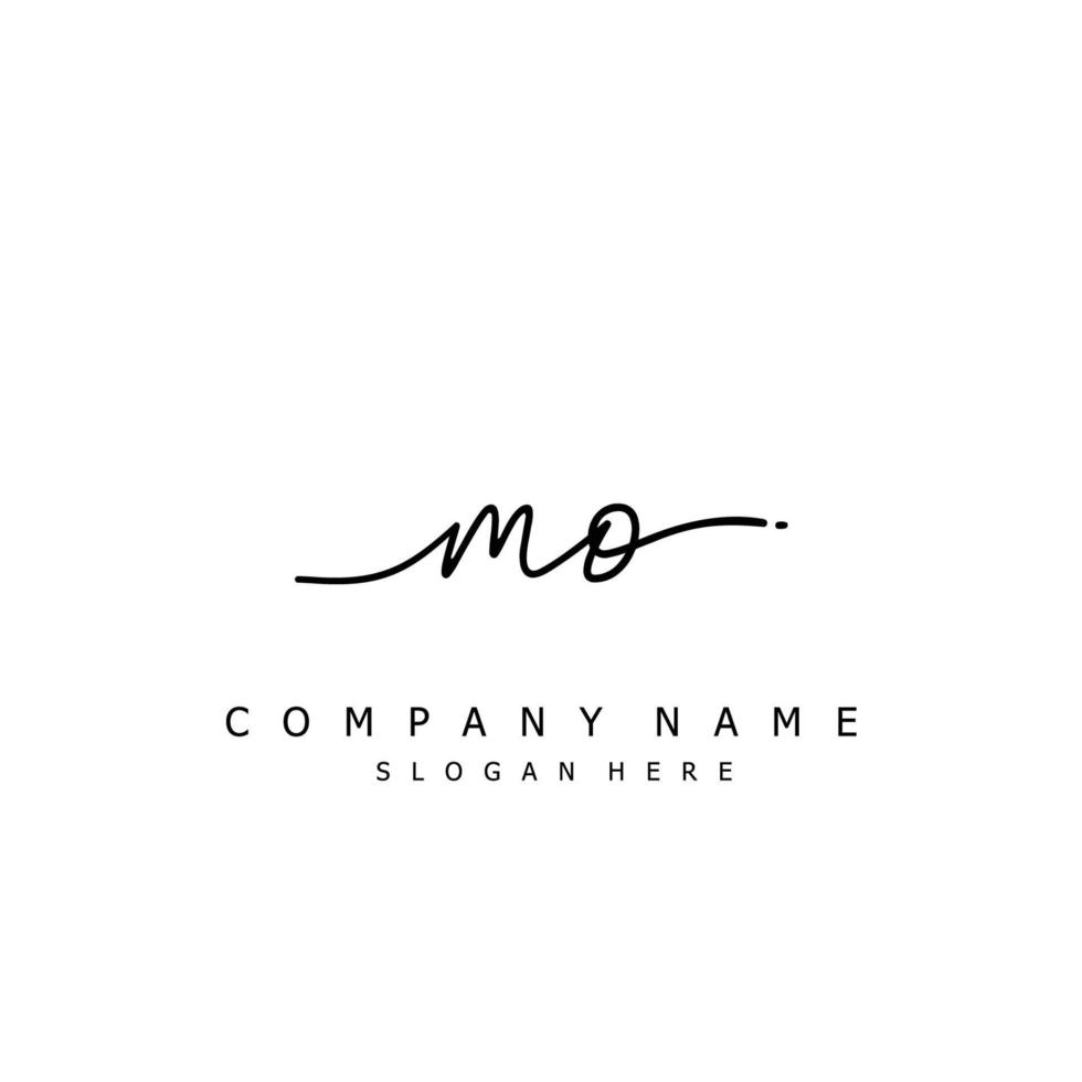 Initial MO handwriting of signature logo vector