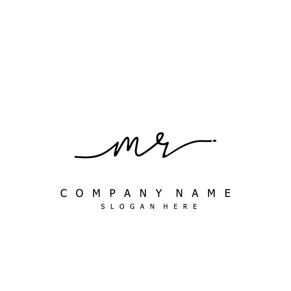 Initial MR handwriting of signature logo vector