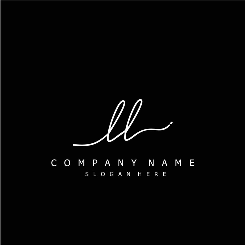 Initial LL handwriting of signature logo vector