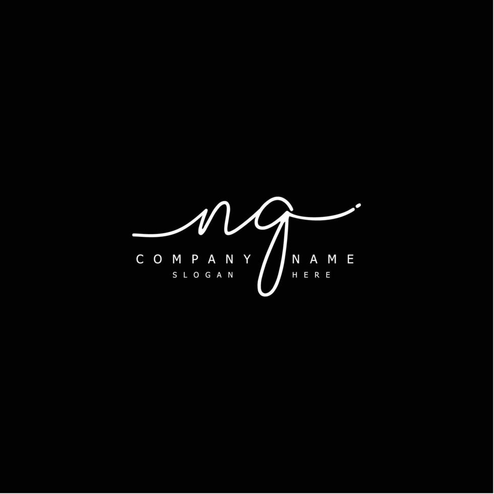 Initial NQ handwriting of signature logo vector