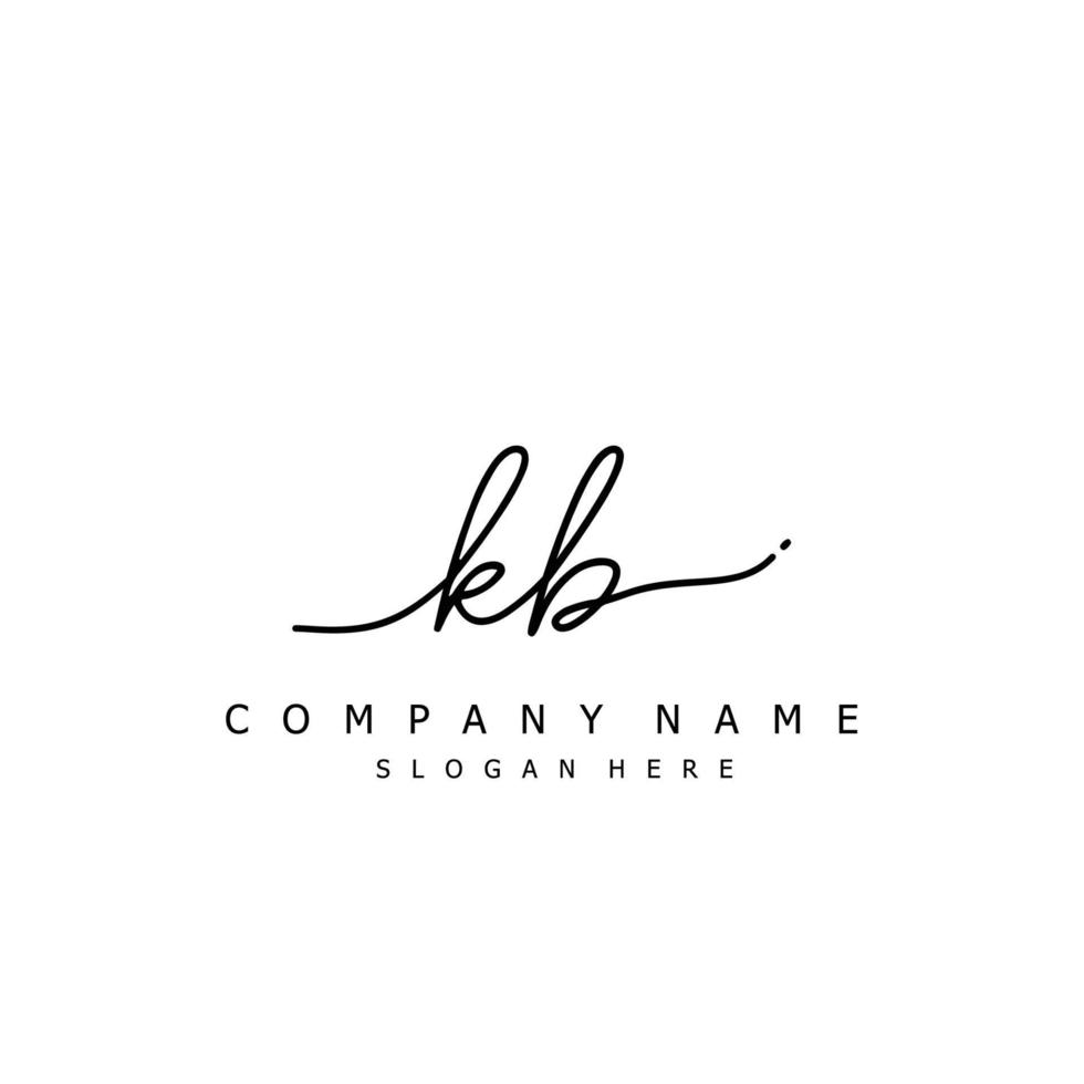 Initial KB handwriting of signature logo vector