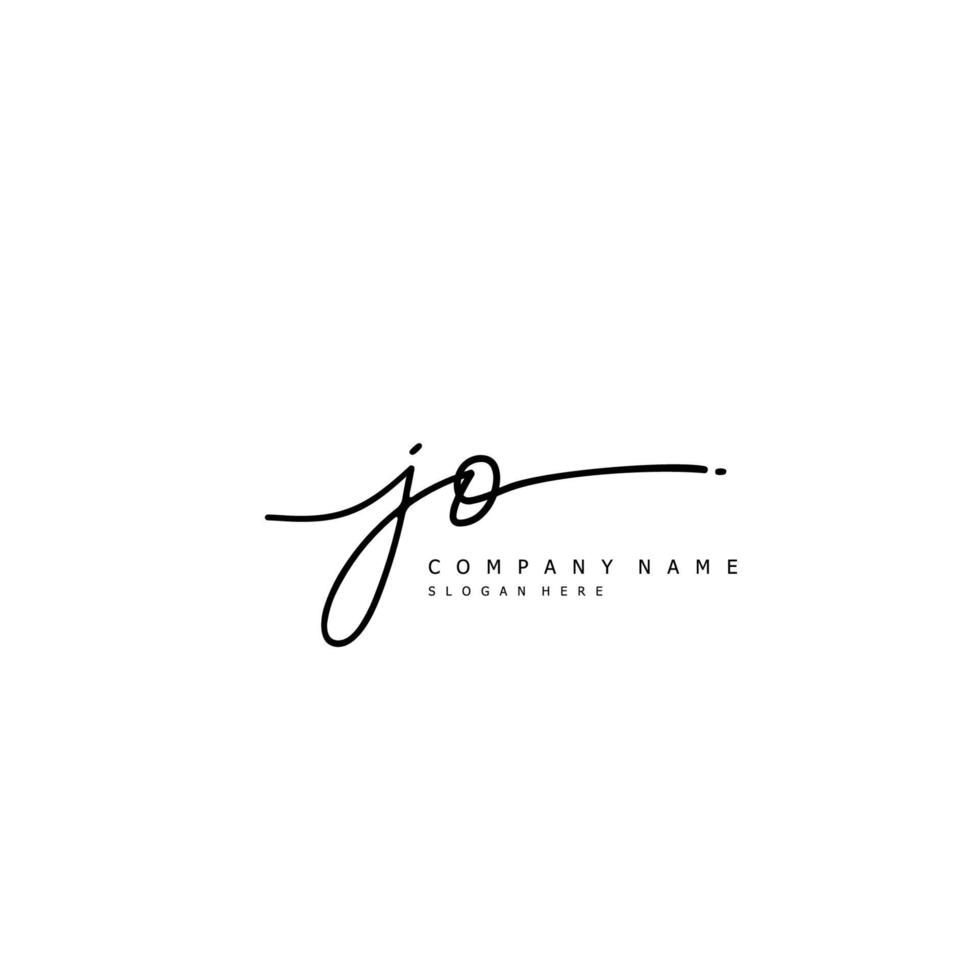 Initial JO handwriting of signature logo vector