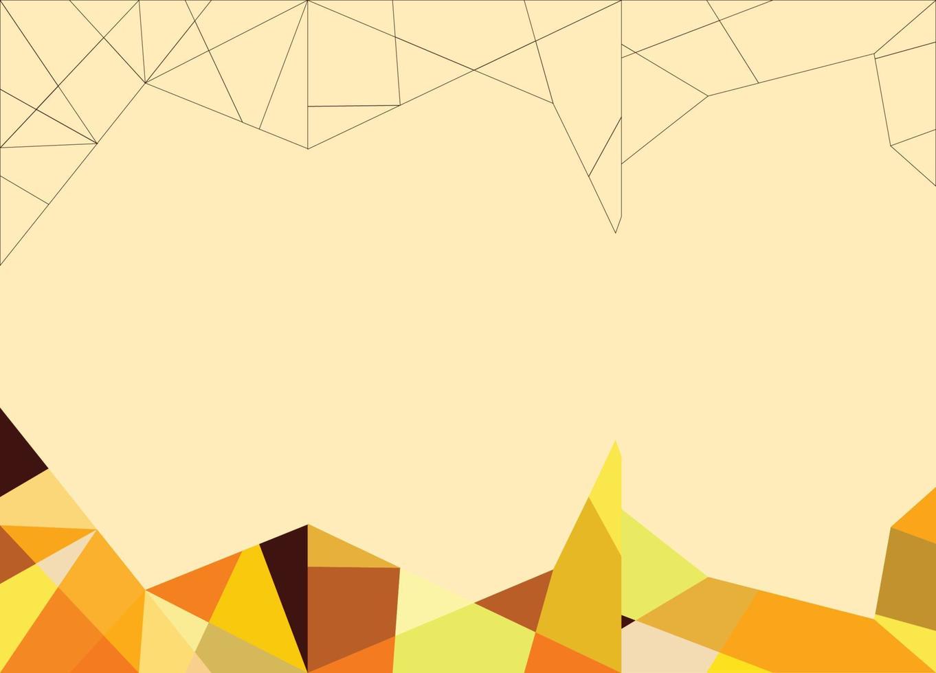 Abstract Shapes and lines in orange and golden shades, vector background