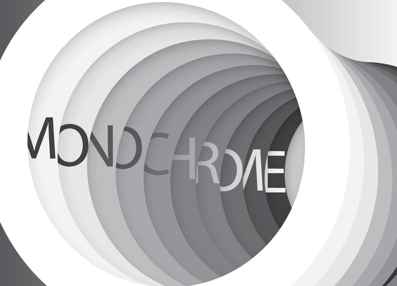 Simple circles of white grey and black shades, classic design post vector