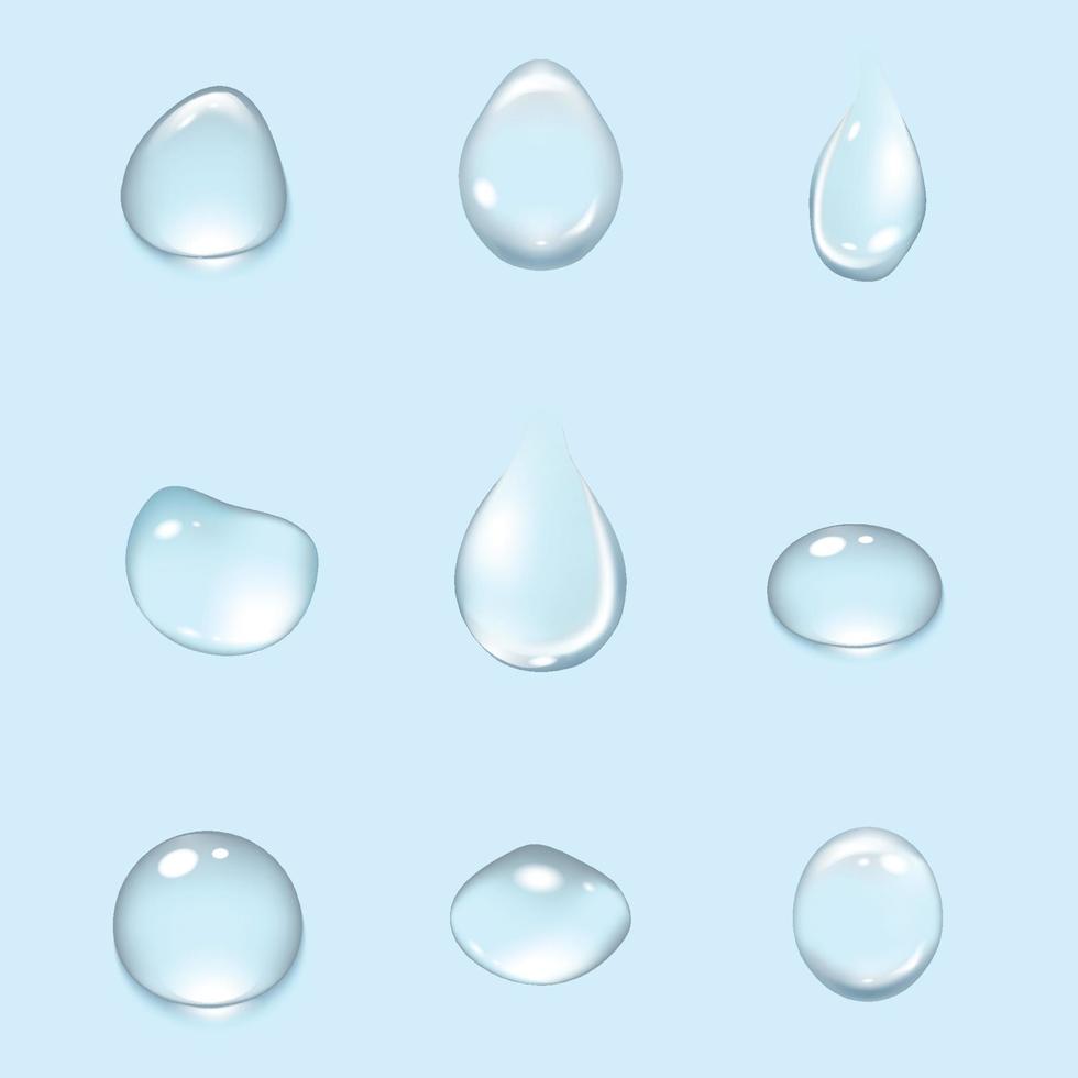 water drops collection, vector water drops set