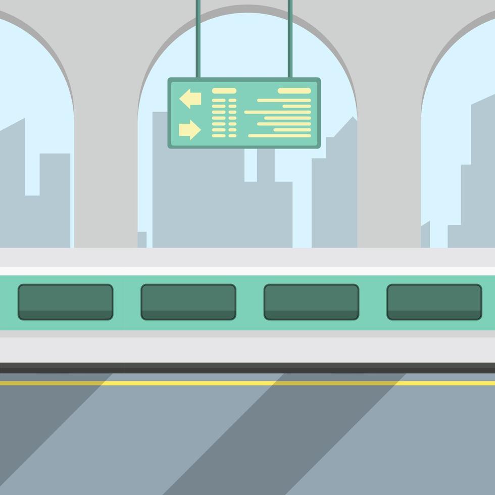 train station vector flat illustration