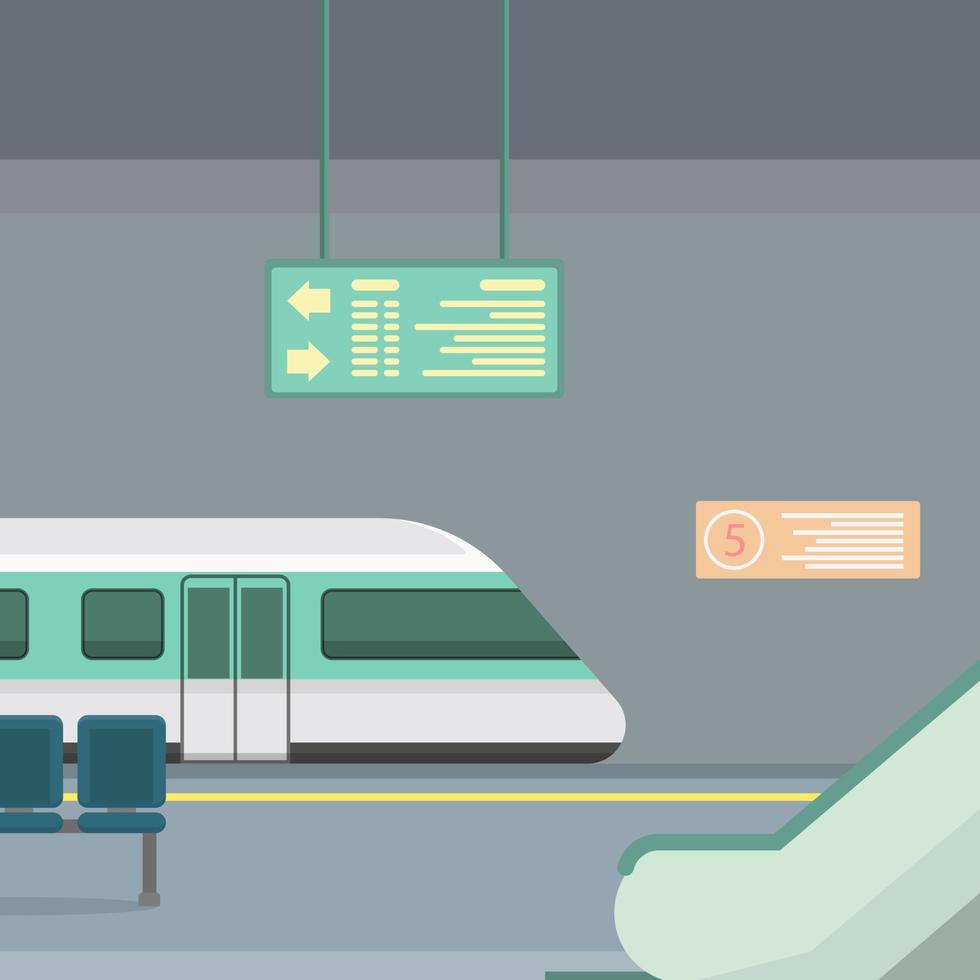 tren estación vector plano ilustración