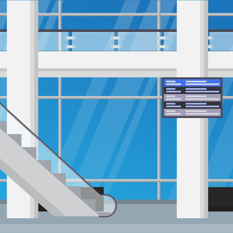 international airport vector flat illustration