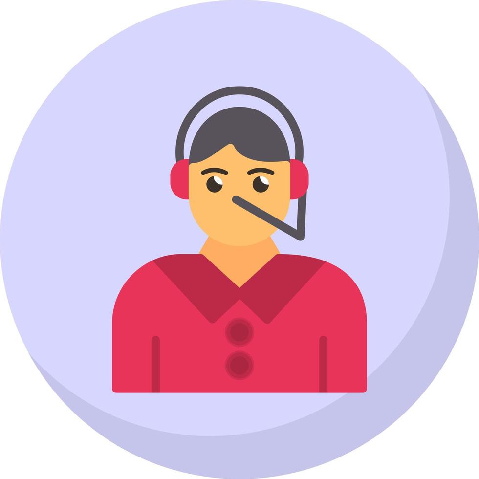 Call Center Agent Vector Icon Design