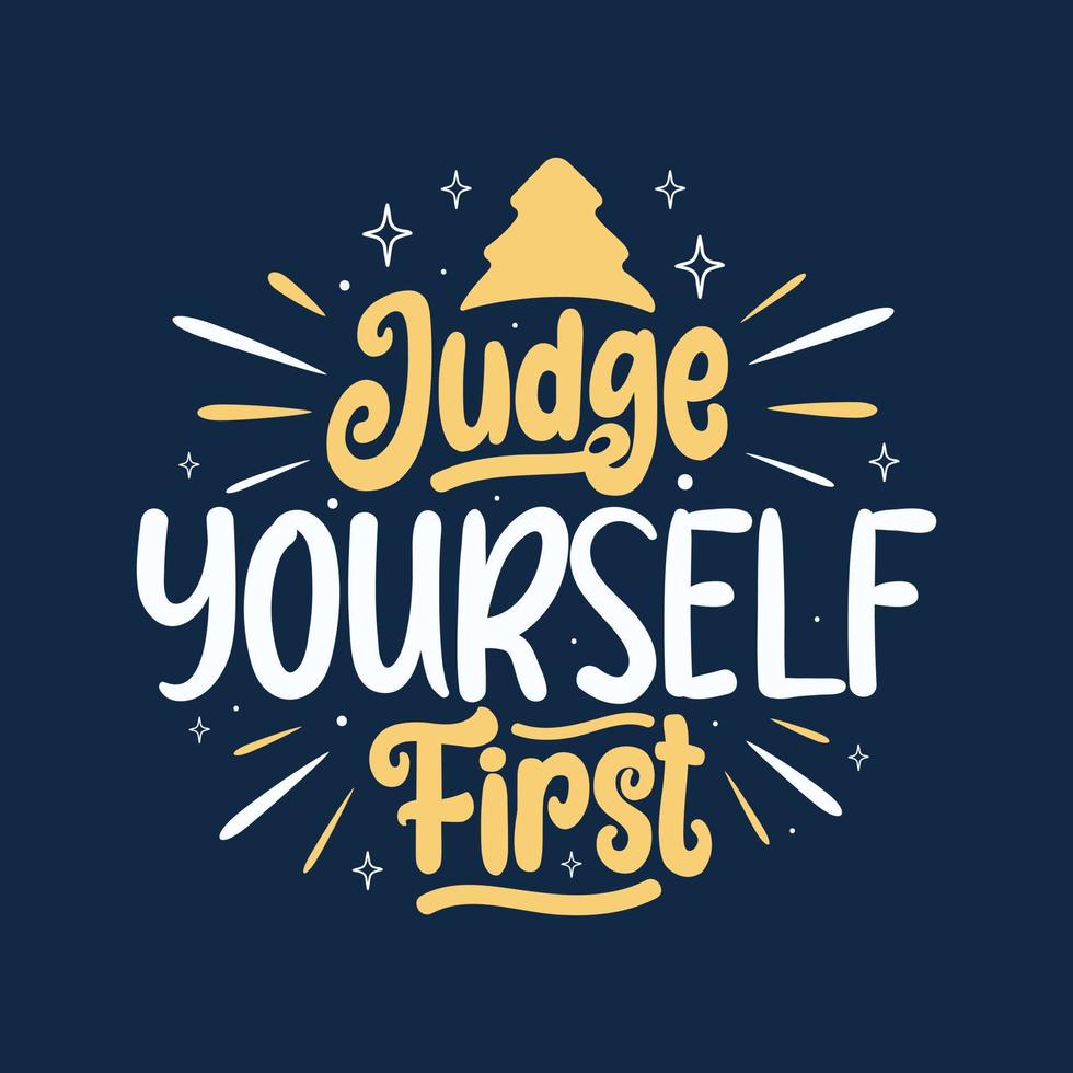 Judge yourself first. Ramadan kareem. Greeting background decorative ornament for vector illustration, poster and banner.