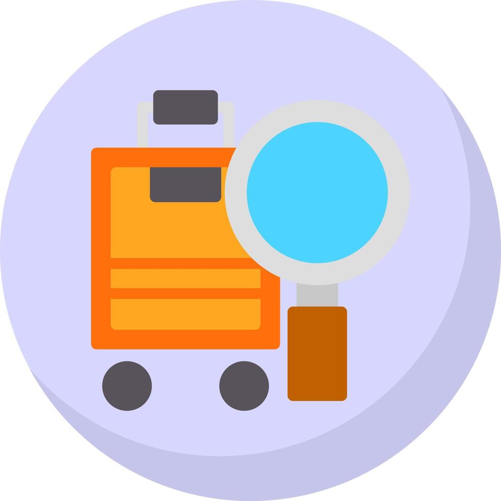 Luggage Searching Vector Icon Design