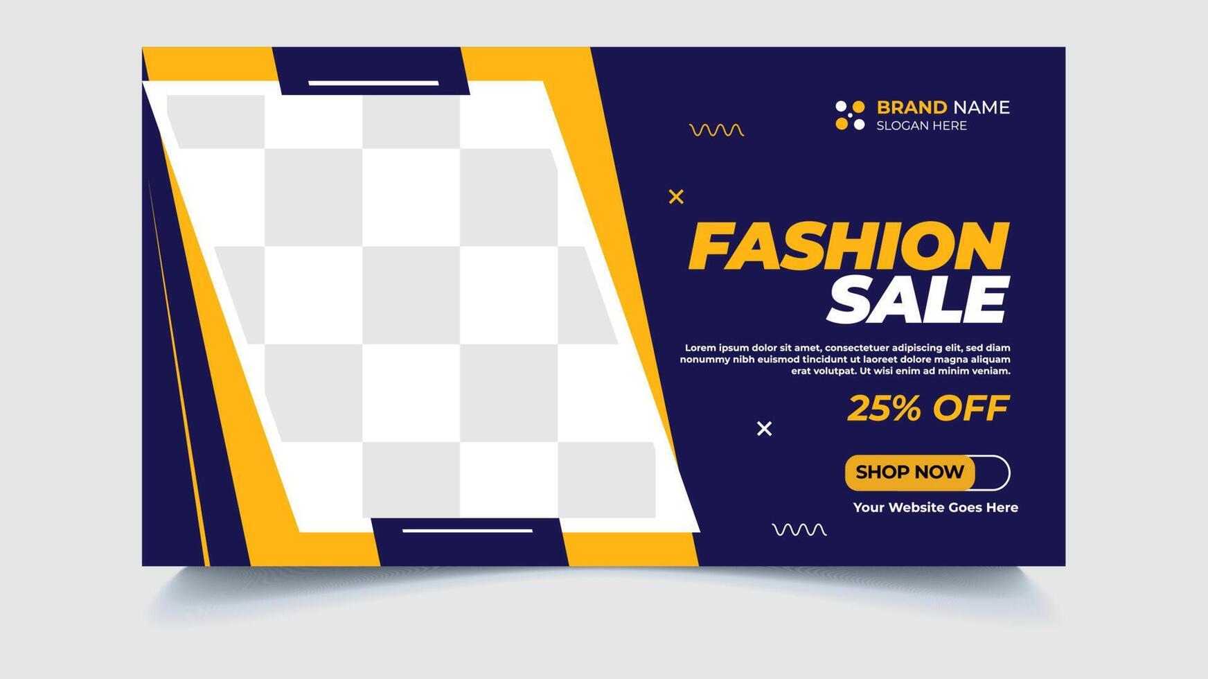 Fashion Sale Web Banner Template Design vector
