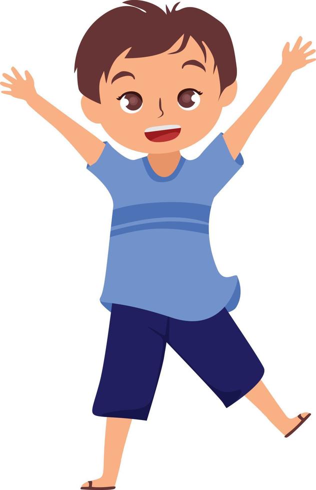boy kid happy playing character vector art