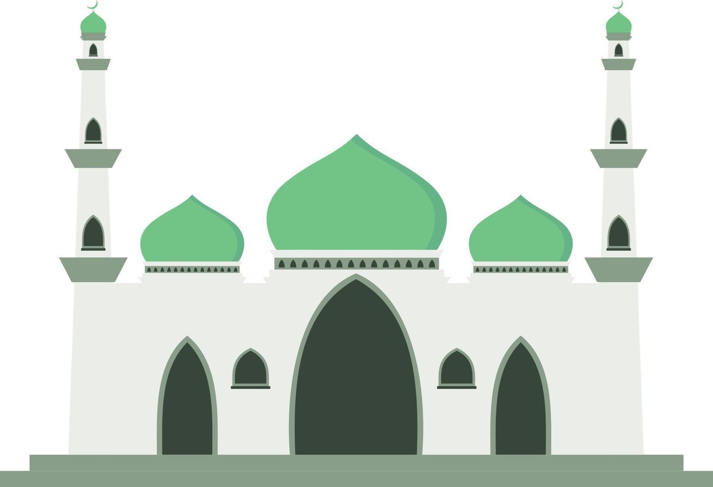 Simple modern minimalist islamic mosque building flat vector illustration. Suitable for Diagrams, Map, Infographics, Illustration, and ramadan greeting cards