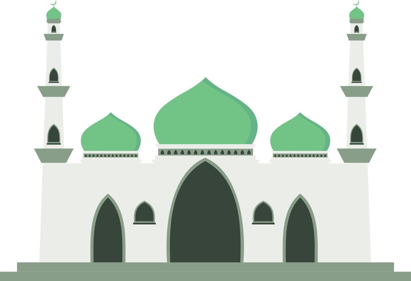 Simple modern minimalist islamic mosque building flat vector illustration. Suitable for Diagrams, Map, Infographics, Illustration, and ramadan greeting cards