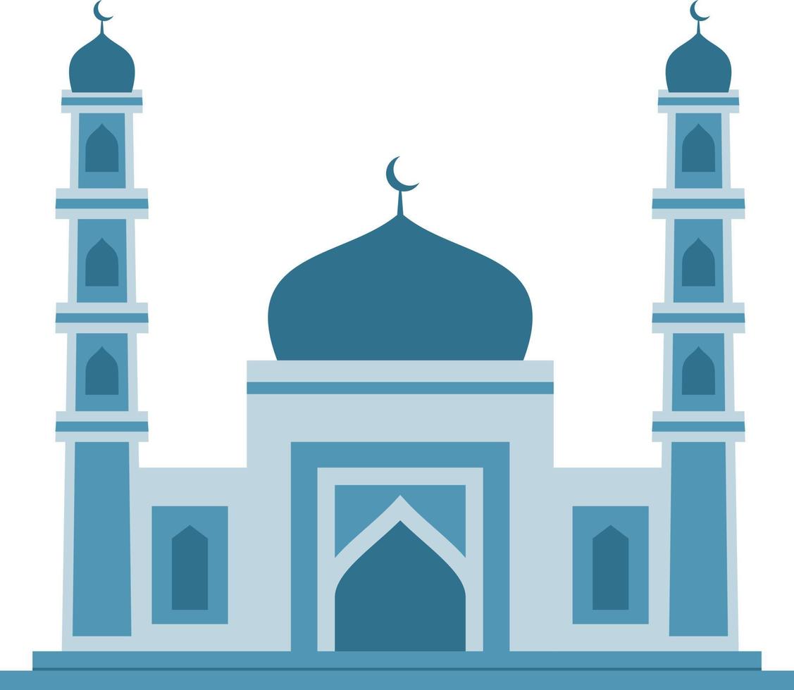 Simple modern islamic mosque building illustration. Suitable for Diagrams, Map, Infographics, Illustration, and ramadan greeting cards vector